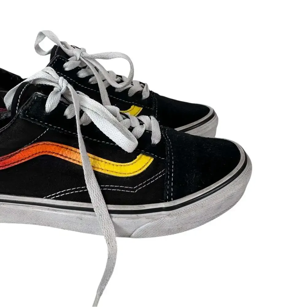 Vans Old Skool Black Sunset Stripe Sneakers Mens 5.5 Womens 7 Skate
